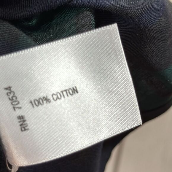 Orvis Womens Plaid Button Down Shirt with Beaded Trim Green Navy Preppy Classic - Picture 13 of 16